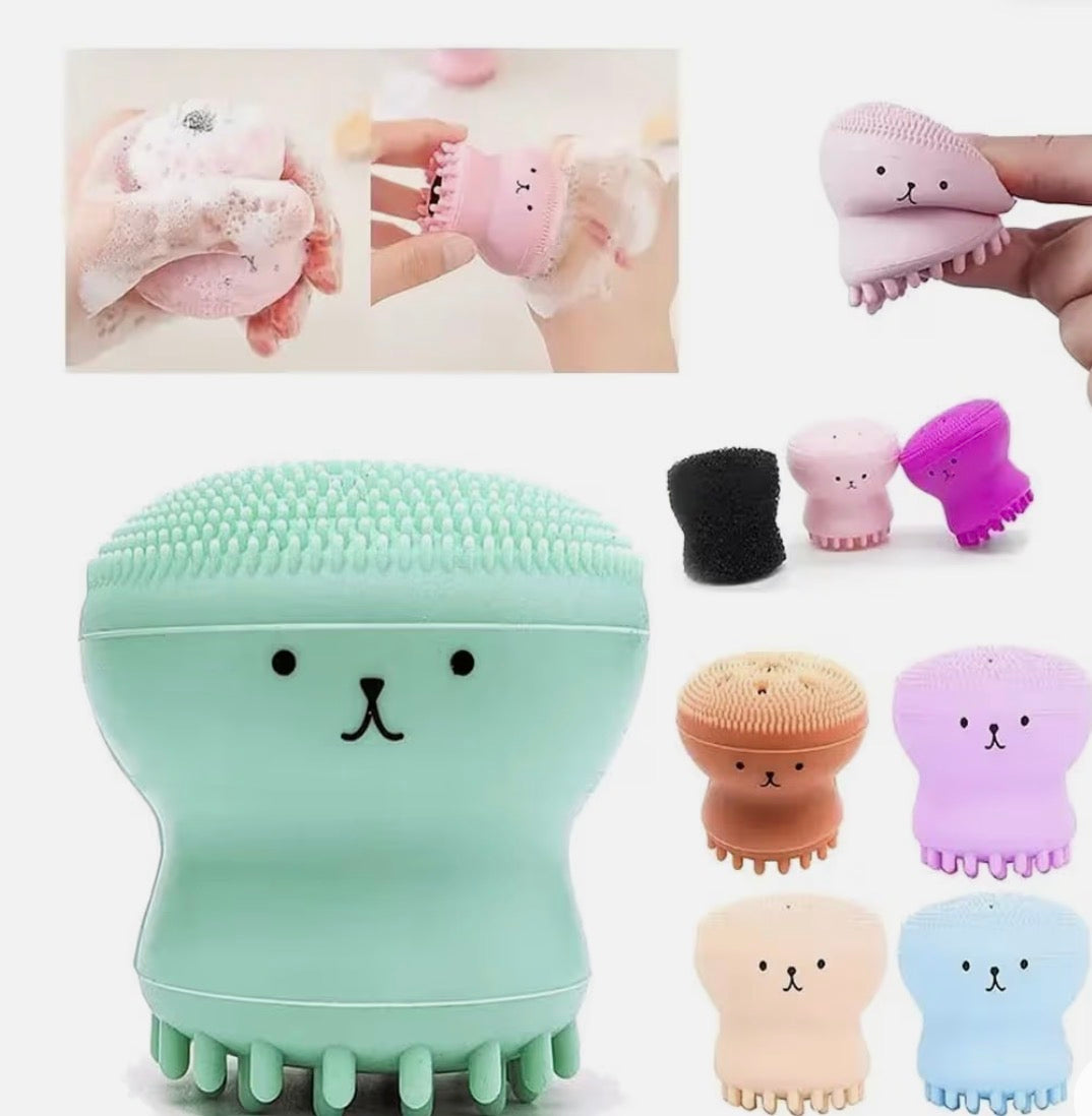 Cute Silicone Octopus Face Cleansing Brush for Kids