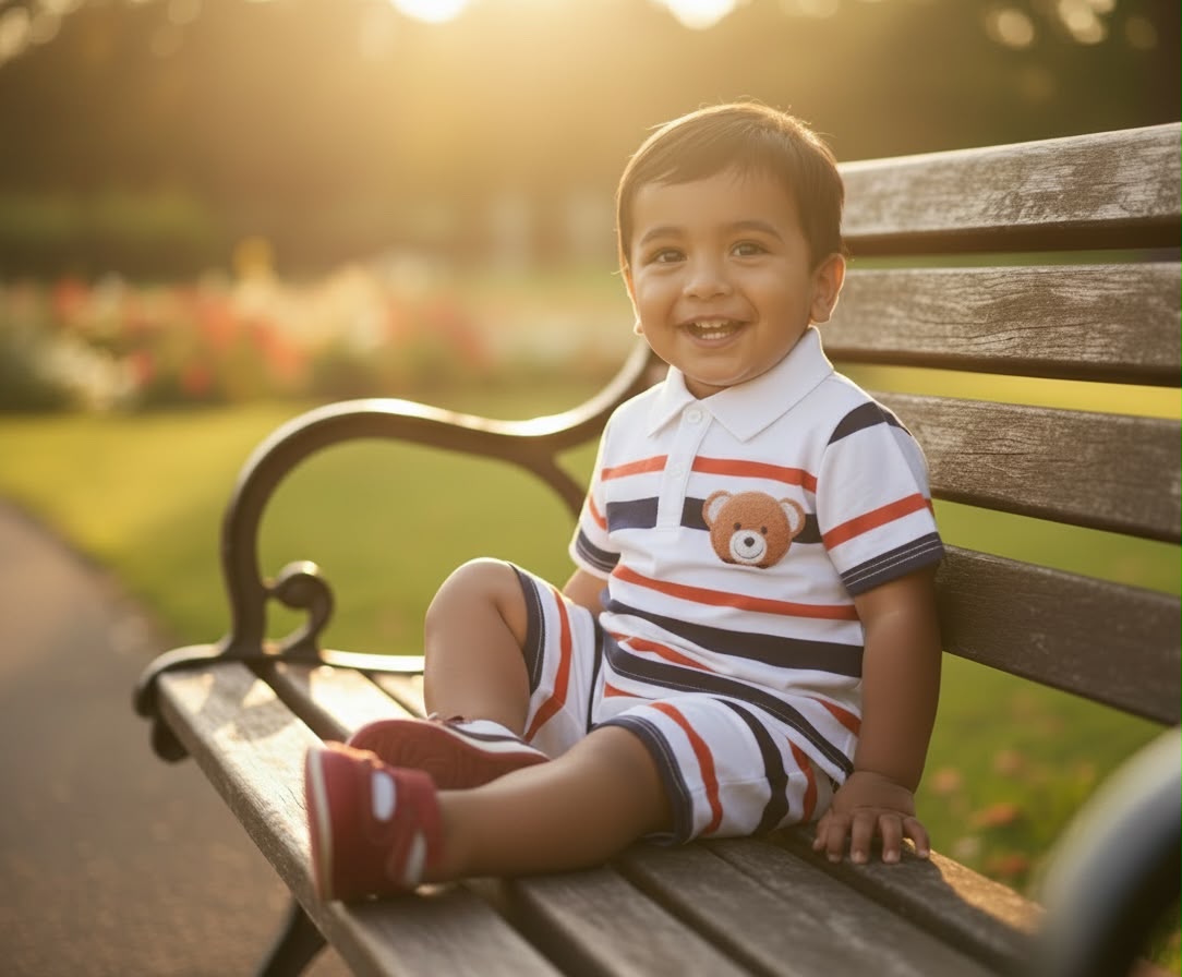 Toddler Boys Striped Polo Shirt & Shorts Set – Baby Boy Short Sleeve Summer Outfit