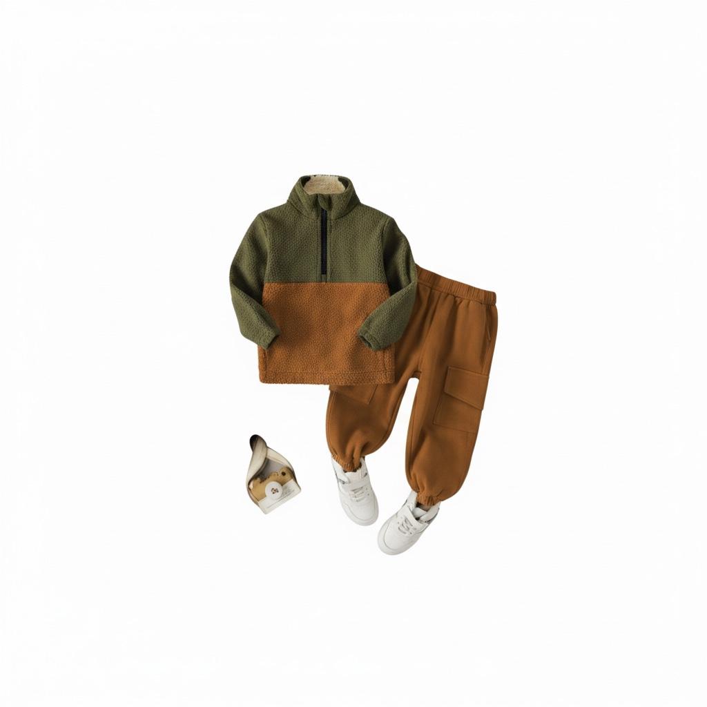 Kids 2 Piece Outfit – Long Sleeve Crew Neck