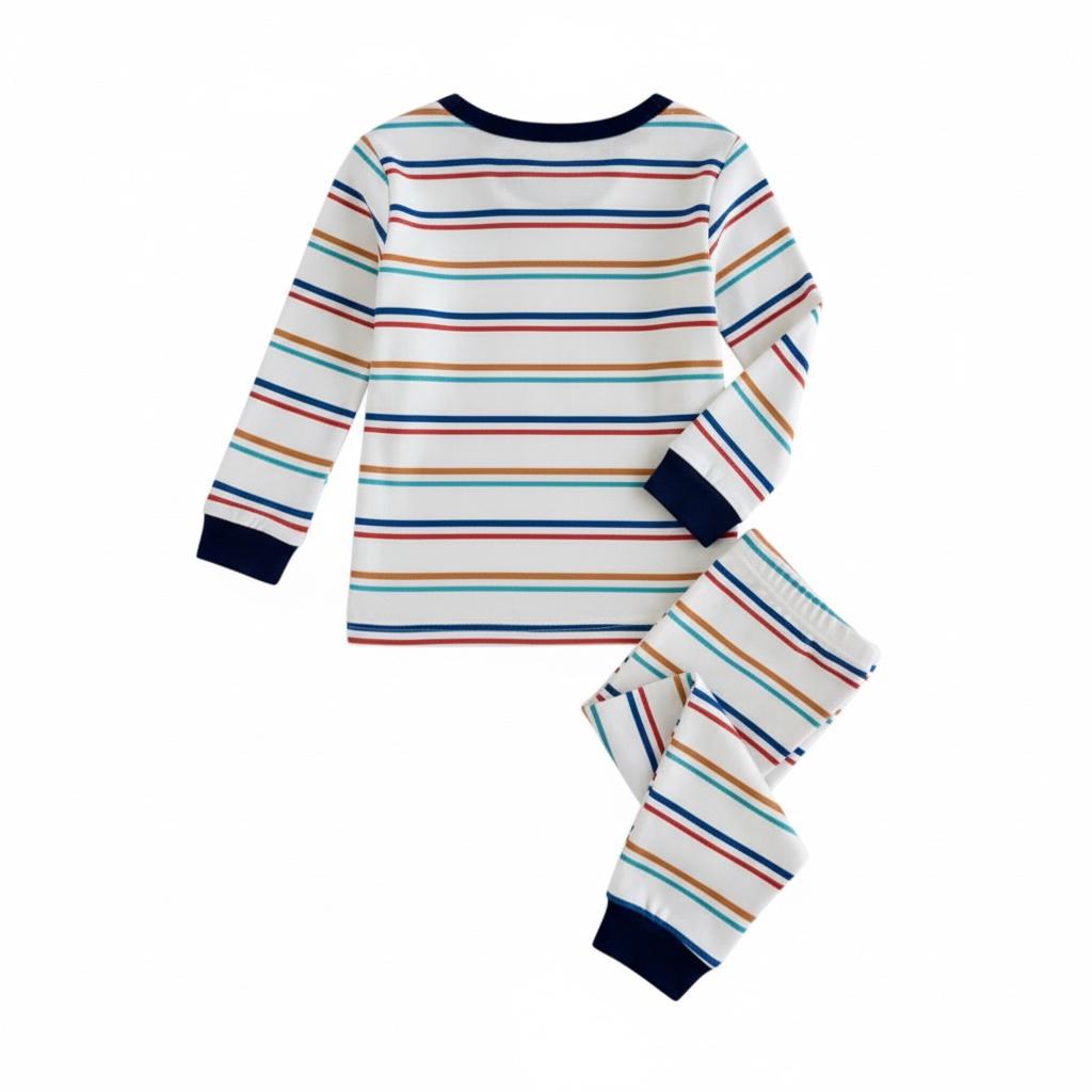 Kids Night Wear Long Sleeve Striped 2Pcs