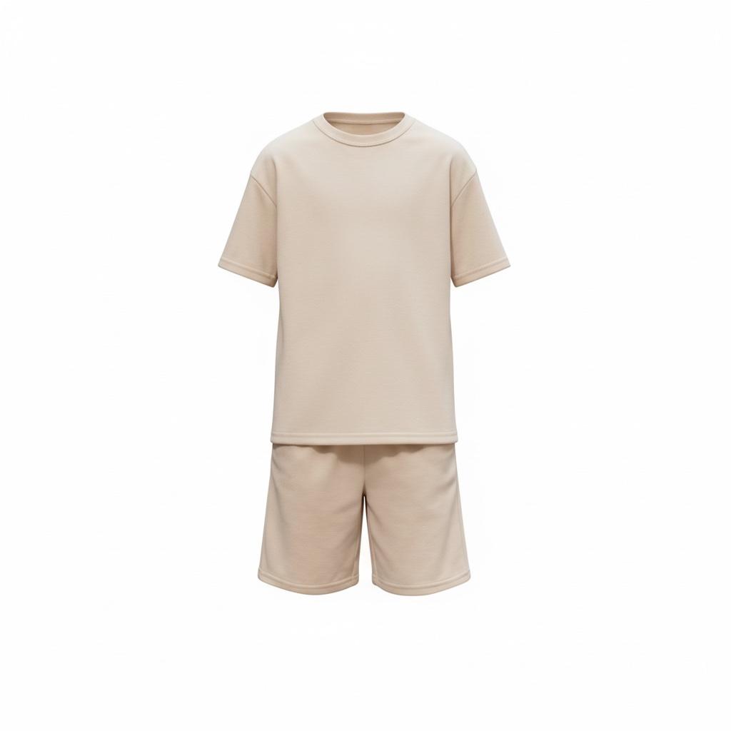 Big Kids Cool Outfit Set – 2-Piece (Beige)