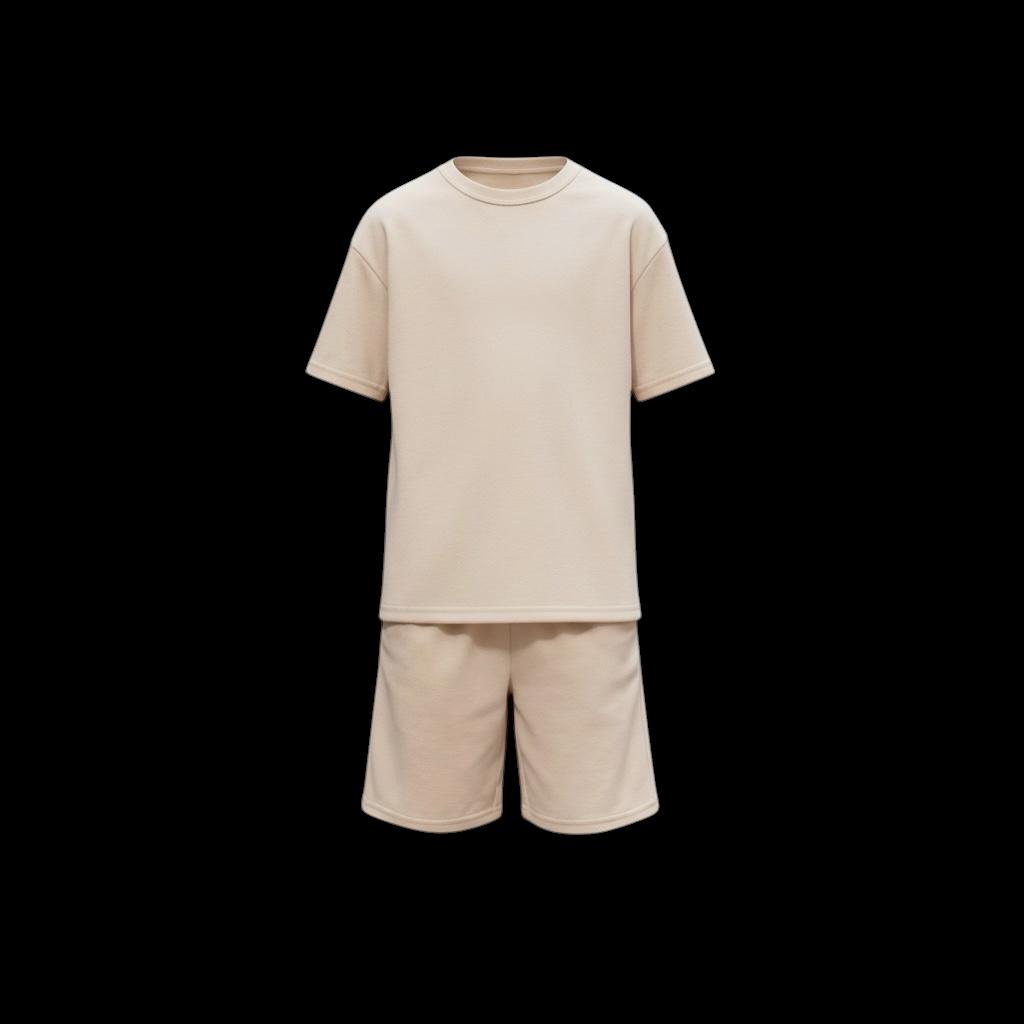 Big Kids Cool Outfit Set – 2-Piece (Beige)