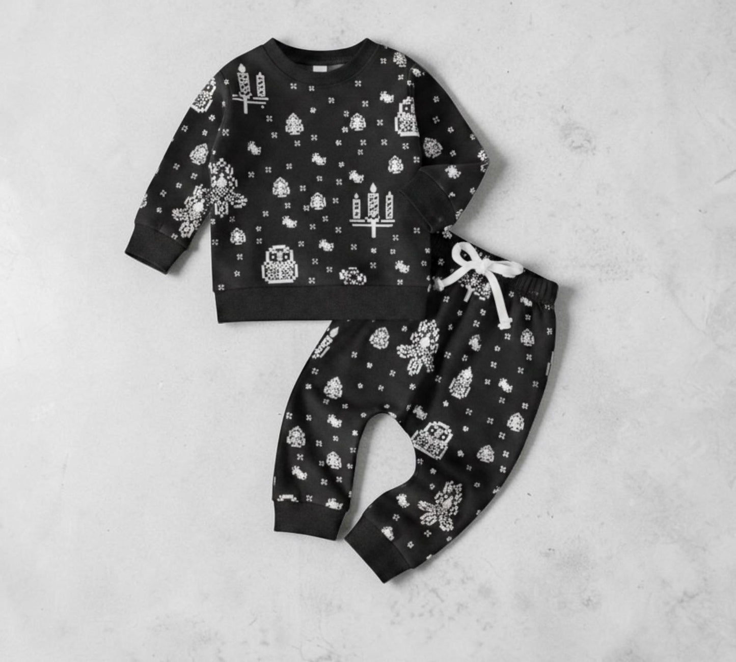 Toddler Boys 2-Piece Outfit – Long Sleeve Sweatshirt & Pants Set for Fall Winter