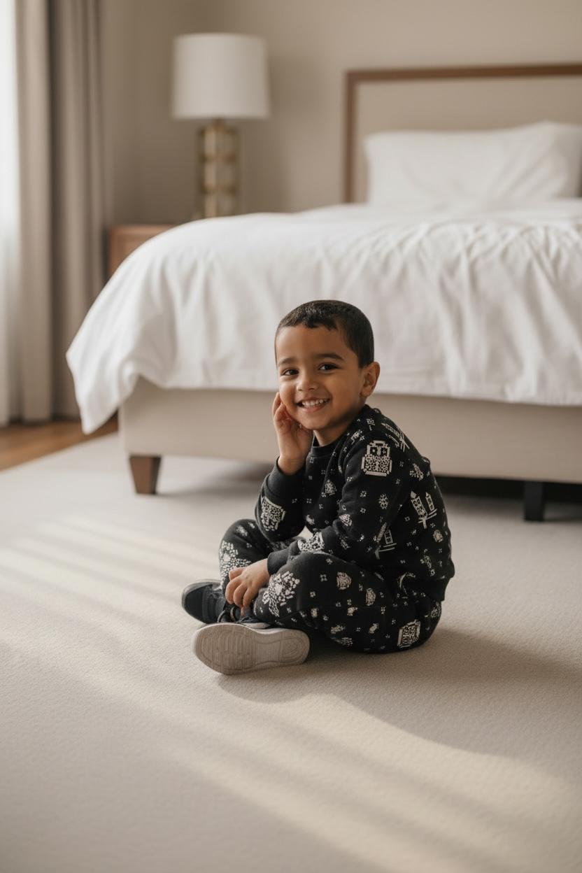 Toddler Boys 2-Piece Outfit – Long Sleeve Sweatshirt & Pants Set for Fall Winter