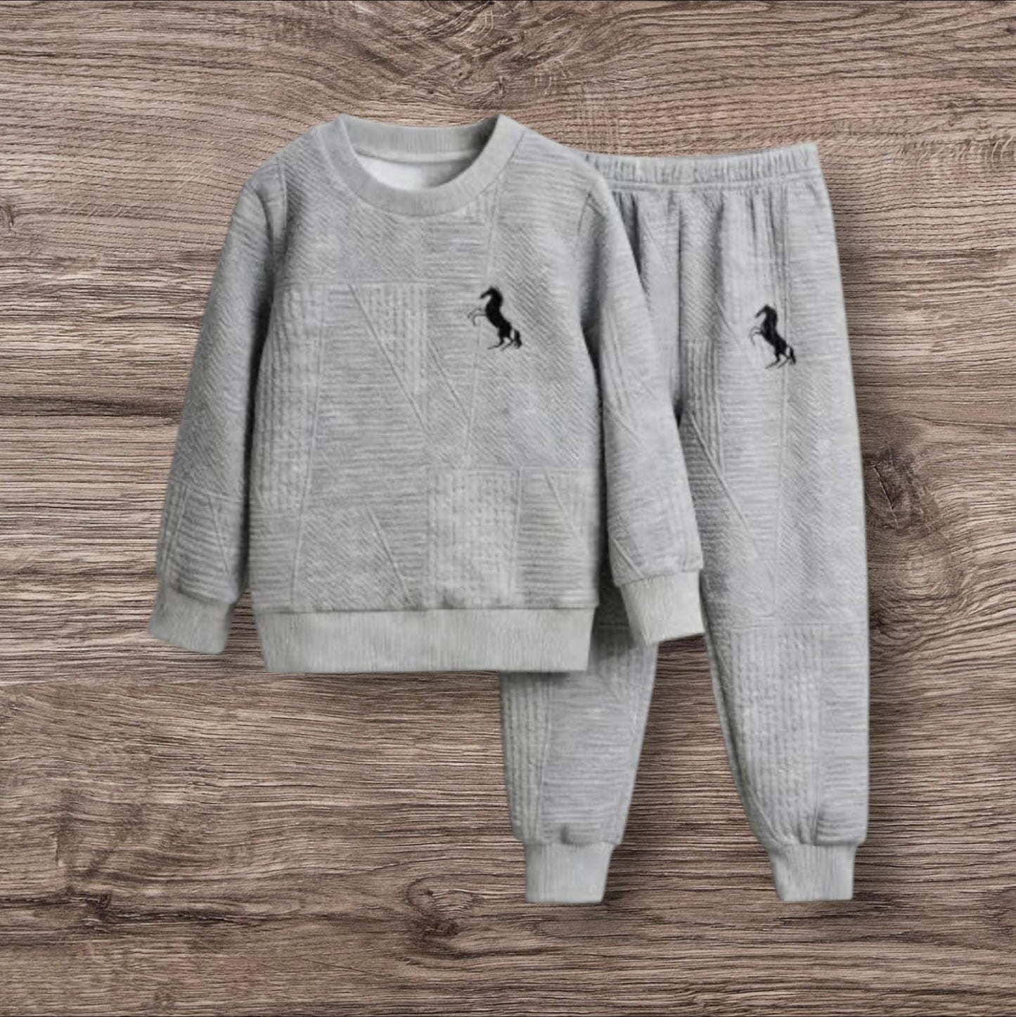 Toddler Baby Boy Grey Outfit Set – Soft Long Sleeve Sweatshirt & Pants 2Pcs for Everyday Fall/Winter Wear