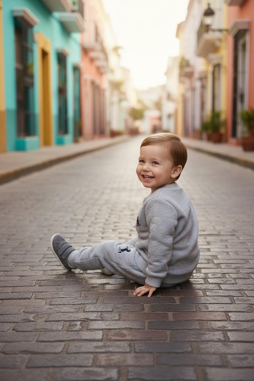 Toddler Baby Boy Grey Outfit Set – Soft Long Sleeve Sweatshirt & Pants 2Pcs for Everyday Fall/Winter Wear