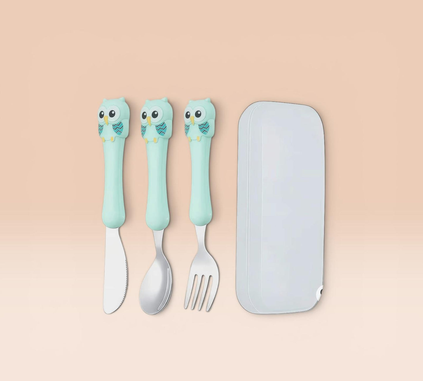 Children’s Fork & Spoon Set – Safe Stainless Steel Utensils with Storage Box, Travel Friendly