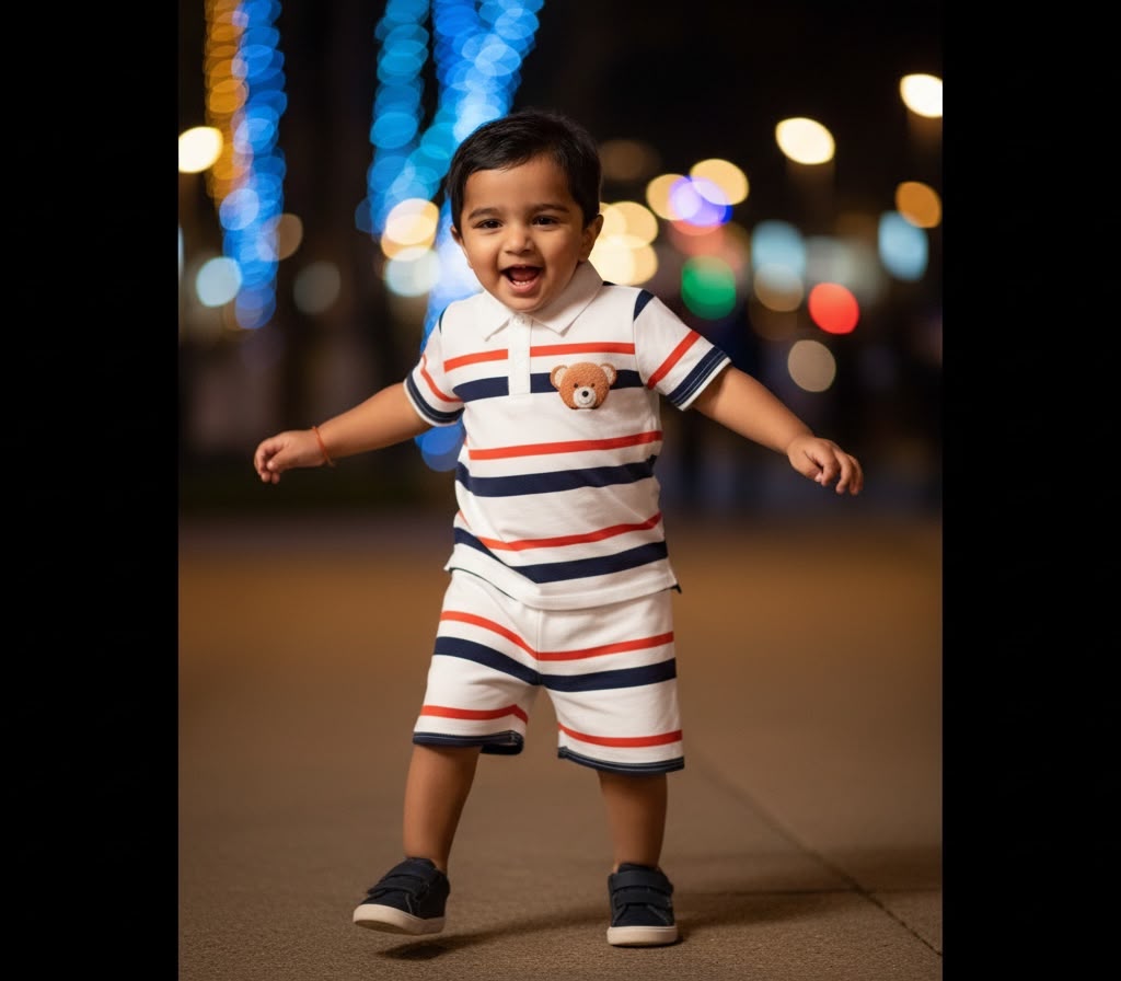 Toddler Boys Striped Polo Shirt & Shorts Set – Baby Boy Short Sleeve Summer Outfit