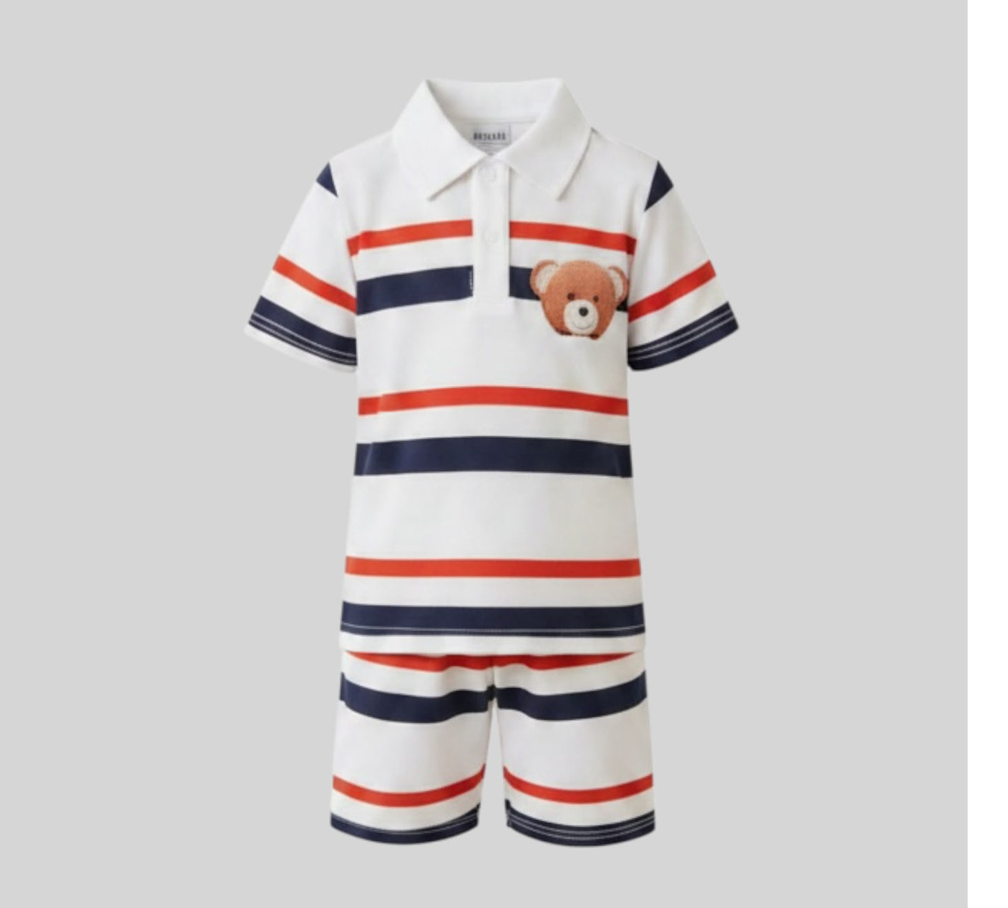 Toddler Boys Striped Polo Shirt & Shorts Set – Baby Boy Short Sleeve Summer Outfit