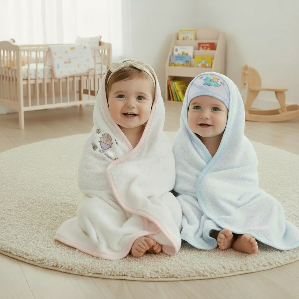 Baby Hooded Towel with Cute Animal Prints – Ultra Soft, Absorbent Bath Towel for Newborns, Infants & Toddlers