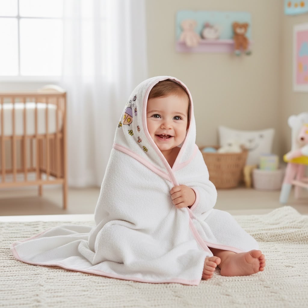 Baby Hooded Towel with Cute Animal Prints – Ultra Soft, Absorbent Bath Towel for Newborns, Infants & Toddlers