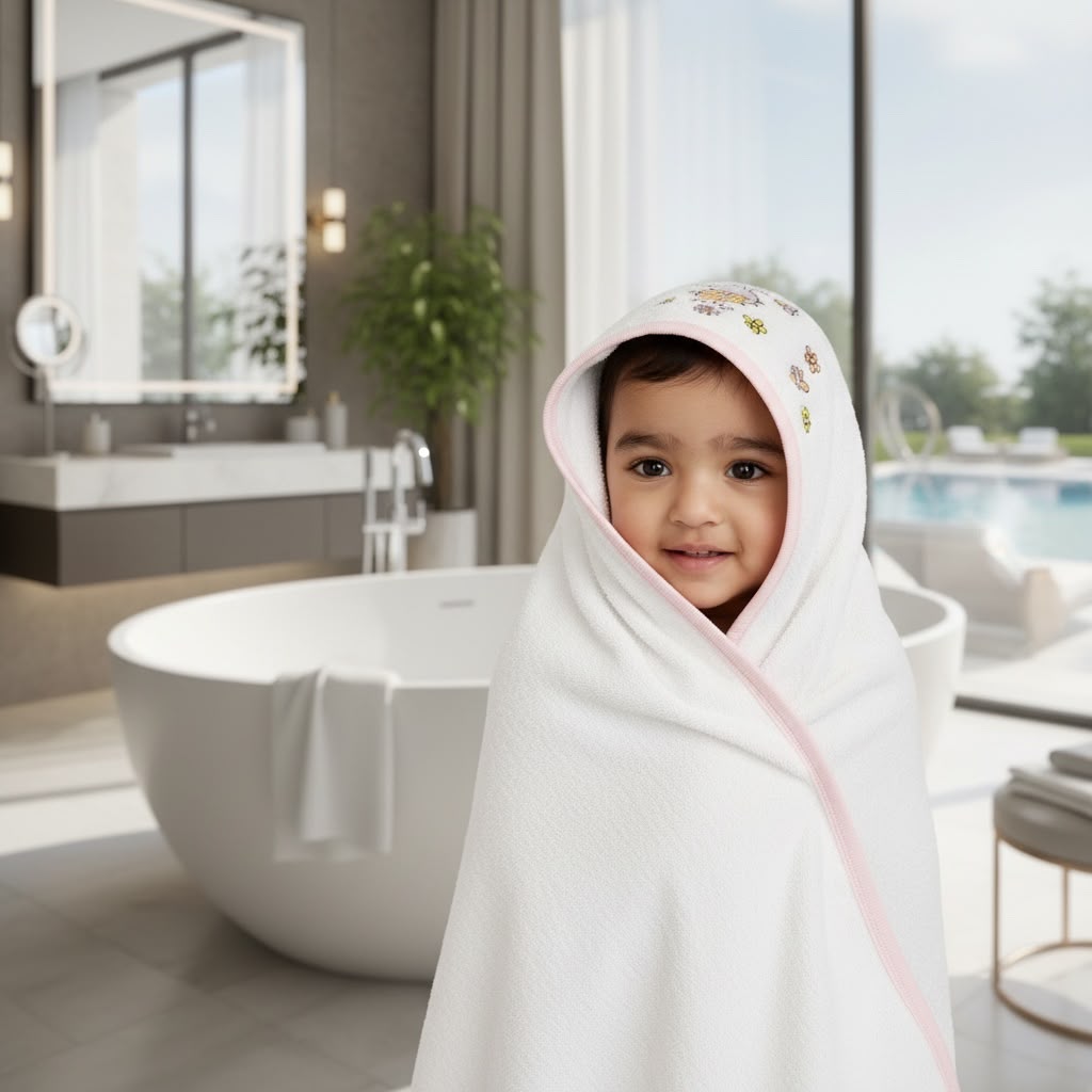 Baby Hooded Towel with Cute Animal Prints – Ultra Soft, Absorbent Bath Towel for Newborns, Infants & Toddlers
