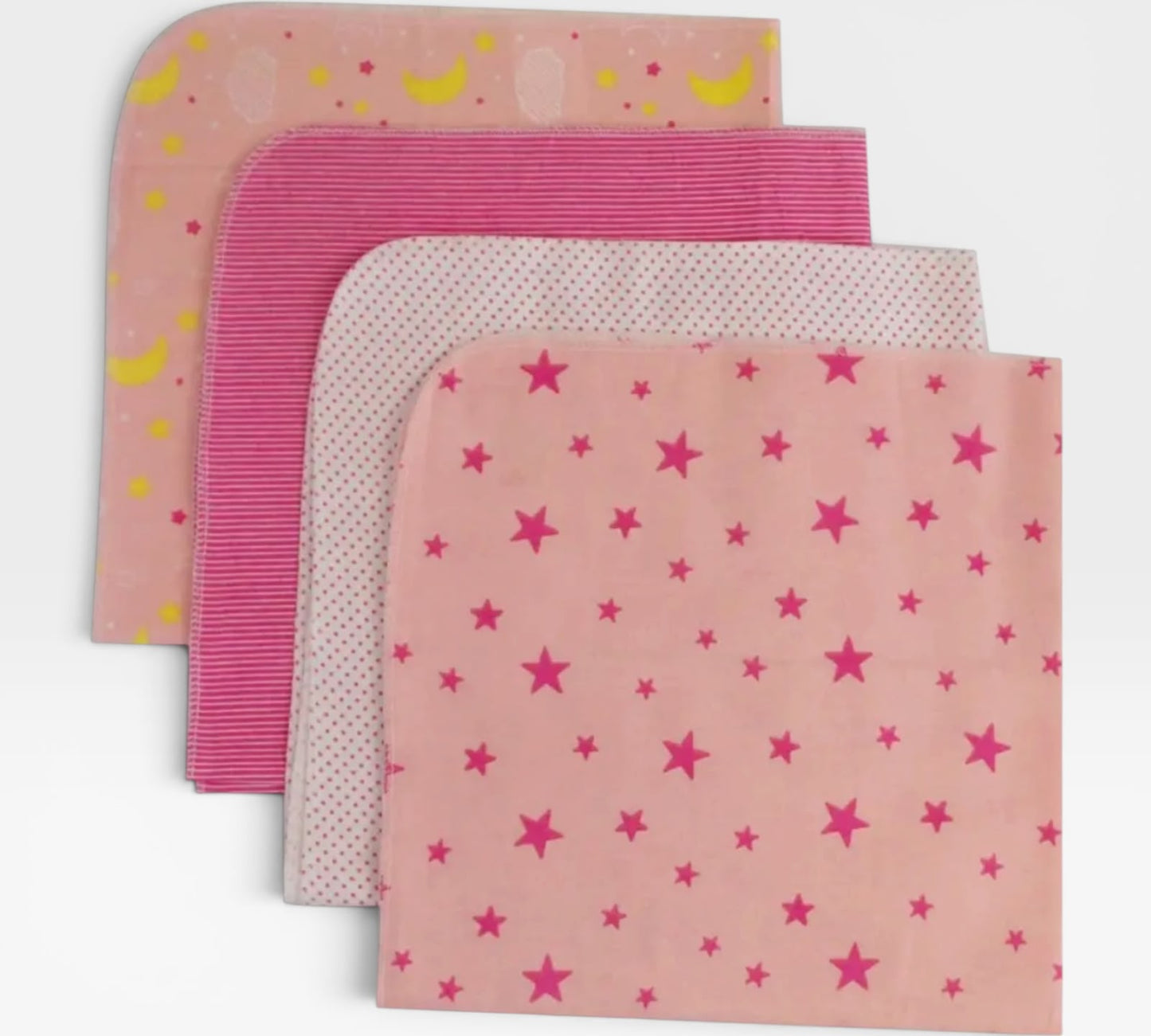 4-Pack 100% Cotton Flannel Receiving Blankets – Soft Baby Swaddle & Multi-Purpose