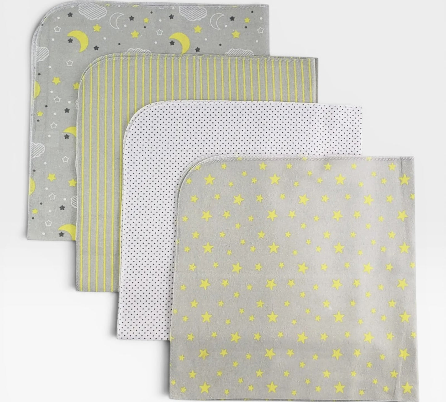 4-Pack 100% Cotton Flannel Receiving Blankets – Soft Baby Swaddle & Multi-Purpose