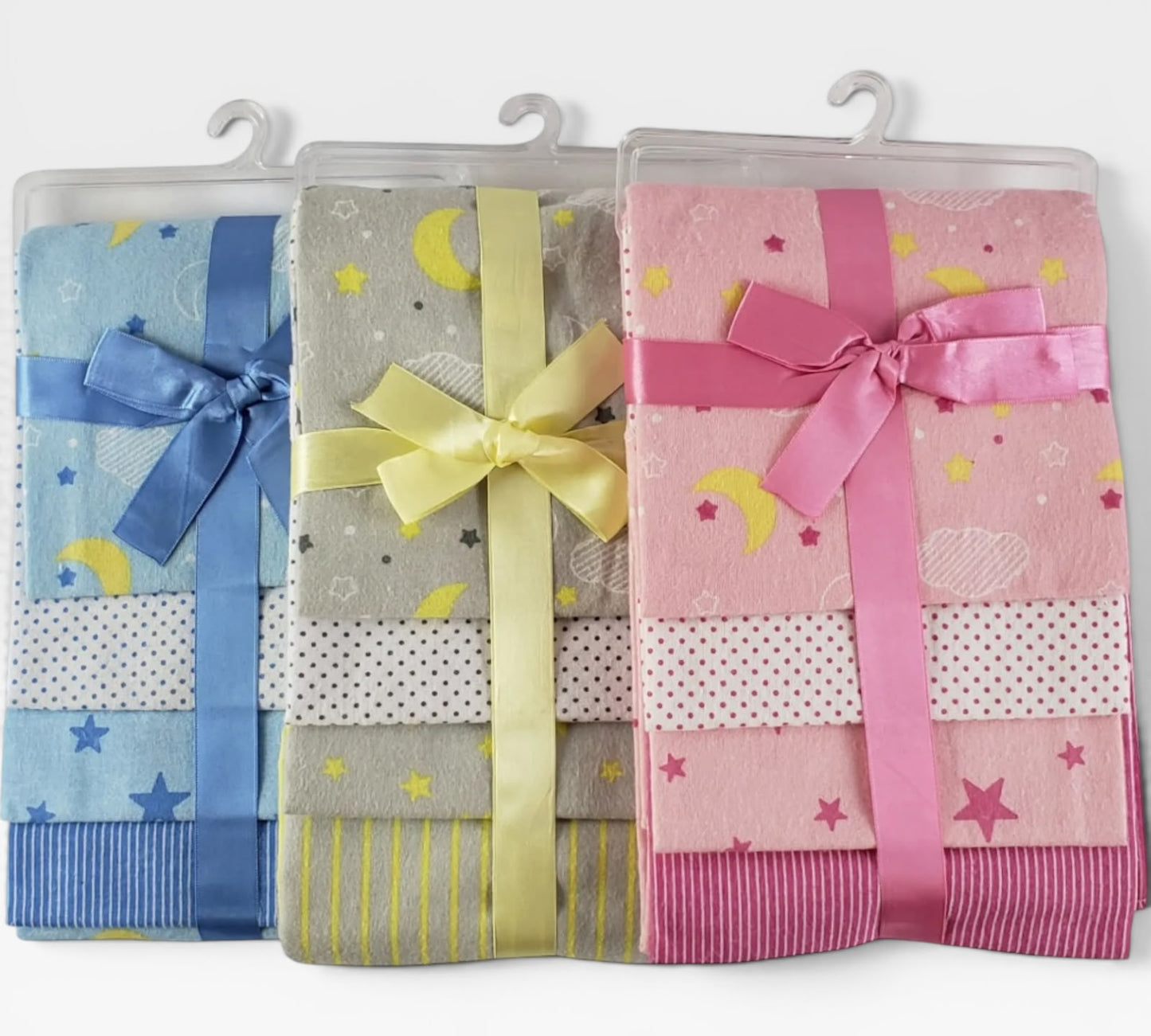 4-Pack 100% Cotton Flannel Receiving Blankets – Soft Baby Swaddle & Multi-Purpose