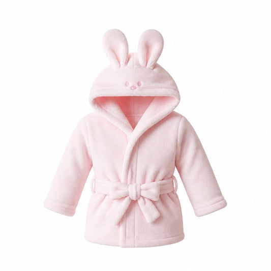 Baby Fleece Hooded Robe – Soft & Warm Toddler Bathrobe with Hoodie, Cozy Dressing