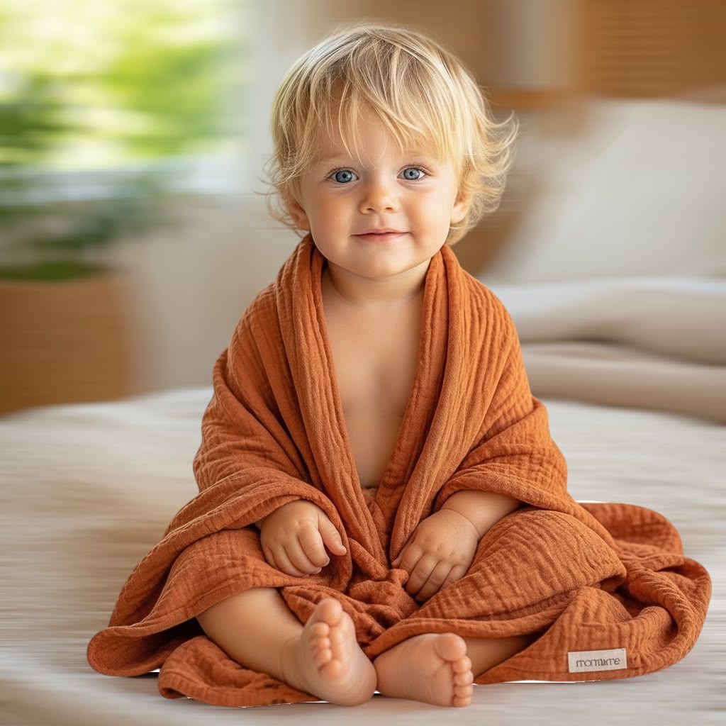 Organic Cotton & Bamboo Muslin Swaddle Blanket – Ultra Soft, Breathable, Lightweight Baby Wrap