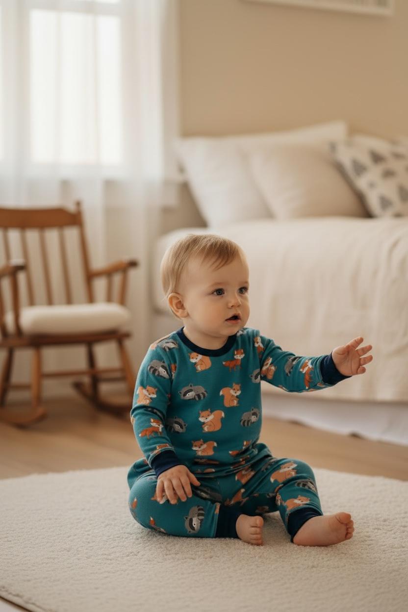 Kids Night Wear Long Sleeve Animal Print 2Pcs