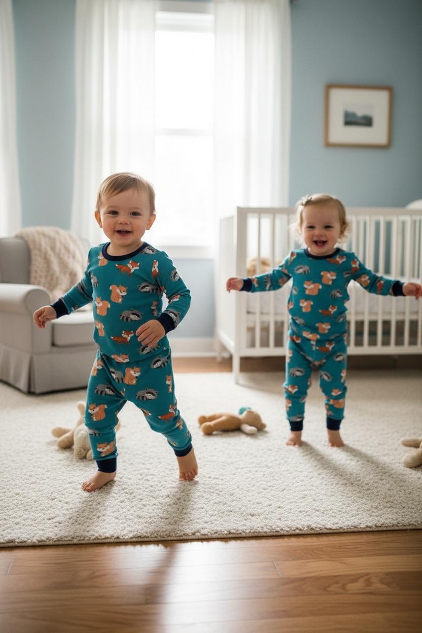 Kids Night Wear Long Sleeve Animal Print 2Pcs